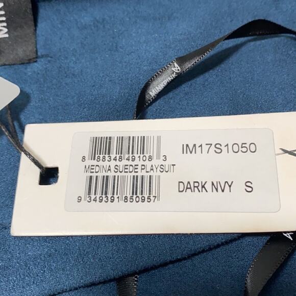 NWT MINKPINK Medina Suede Playsuit S Blue - Picture 7 of 15